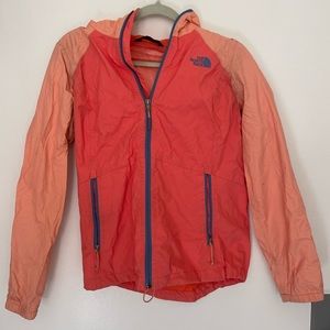The North Face 🌧️💦☔️ womens orange rain jacket size small